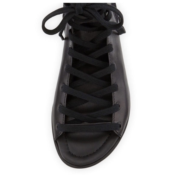 A7EIJE Black Genuine Leather lace up sandals size 7.5 - Picture 3 of 9